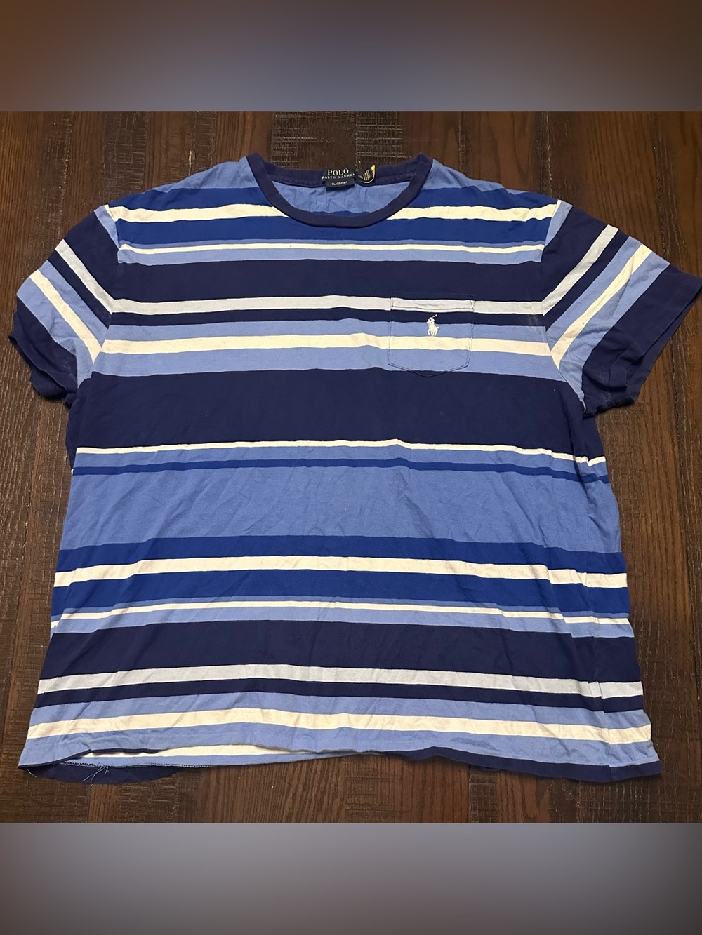 Polo Ralph Lauren Classic Crew T Shirt Size XXL Blue Stripes